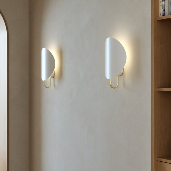 DFTP by Nordlux Aplică de perete Spargo, lumină indirectă, alb/auriu, Alb, Hol, Metal, Design