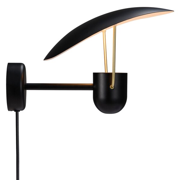 DFTP by Nordlux Fabiola aplică cu comutator negru, Negru, dormitor, Metal, Design