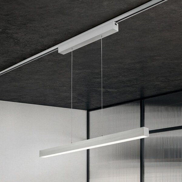 Trio Lighting Paros DUOline lampă suspendată LED, grindă, nichel, reglabil, Gri, Camera de zi / sufragerie, Metal, Modern