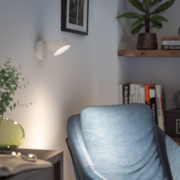 Philips Bracia spot LED tavan 1 bec, alb, Alb, Camera de zi / sufragerie, Metal