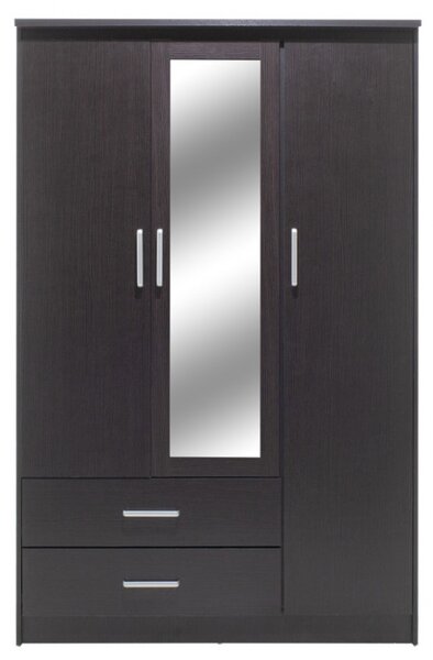 Dulap Olympus Cu 3 Uși Și Sertare + Oglindă Culoare Wenge 120x57x183 cm