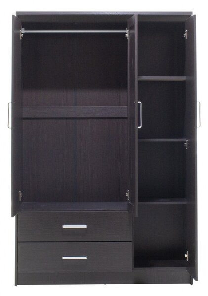 Dulap Olympus Cu 3 Uși Și Sertare + Oglindă Culoare Wenge 120x57x183 cm