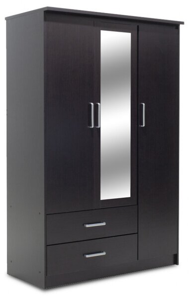 Dulap Olympus Cu 3 Uși Și Sertare + Oglindă Culoare Wenge 120x57x183 cm
