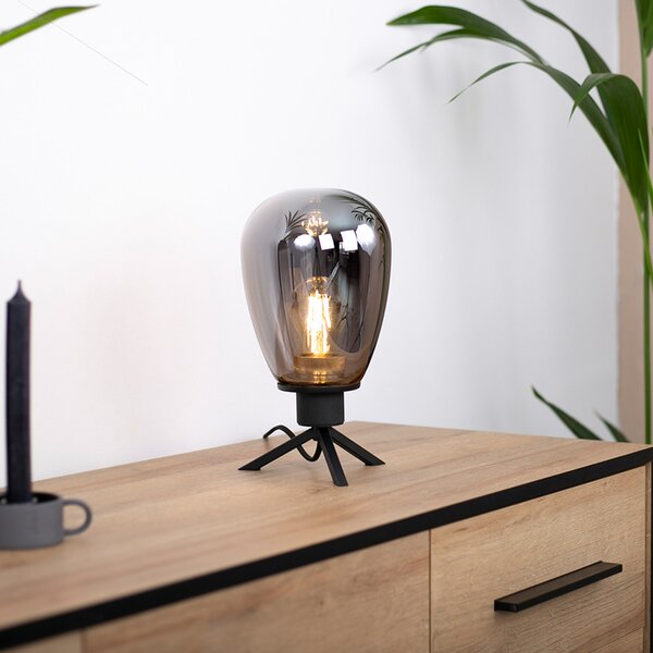 Steinhauer Lampă de masă Reflexion, Ø 15 cm, înălțime 28 negru, Negru, Camera de zi / sufragerie, Metal