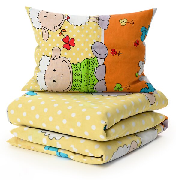 Lenjerie de pat din bumbac pentru patut OVECELE galben Dimensiune lenjerie de pat: 45 x 65 cm | 90 x 135 cm