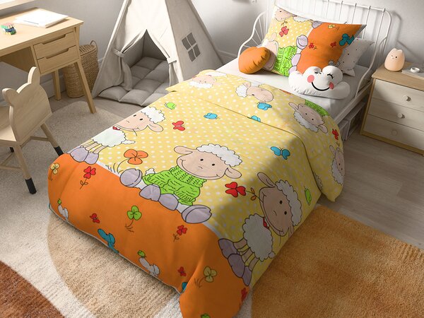 Lenjerie de pat din bumbac pentru patut OVECELE galben Dimensiune lenjerie de pat: 45 x 65 cm | 90 x 135 cm