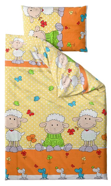 Lenjerie de pat din bumbac pentru patut OVECELE galben Dimensiune lenjerie de pat: 45 x 65 cm | 90 x 135 cm