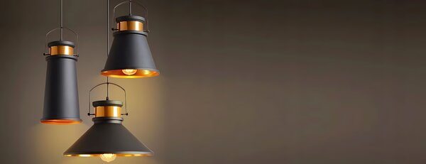 Lampa DE TAVAN ASTI A negru / Auriu