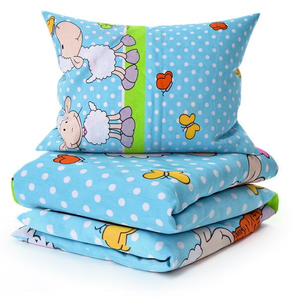 Lenjerie de pat din bumbac pentru patut OVECELE albastru Dimensiune lenjerie de pat: 45 x 65 cm | 90 x 135 cm