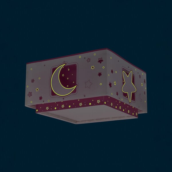 Dalber Plafonieră pentru copii MOONLIGHT, roz, cu 1 bec, reglabil, Roz / Rosé, Camera copiilor, Plastic