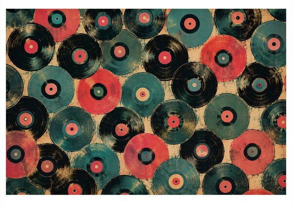 Tablou discuri de vinil retro