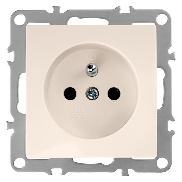 Priză simplă cu împământare OSTE JNH001-G Beige