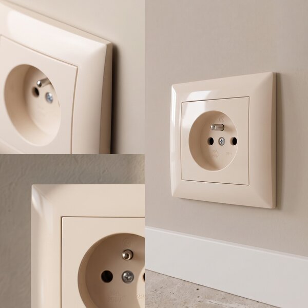 Priză simplă cu împământare OSTE JNH001-G Beige