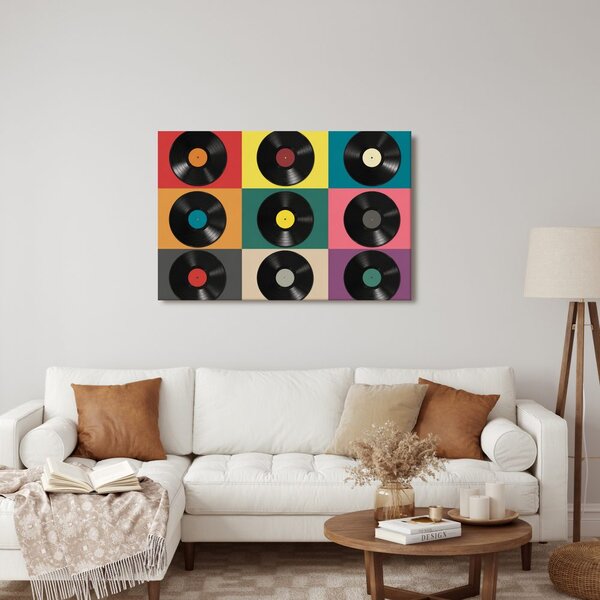 Tablou discuri de vinil retro