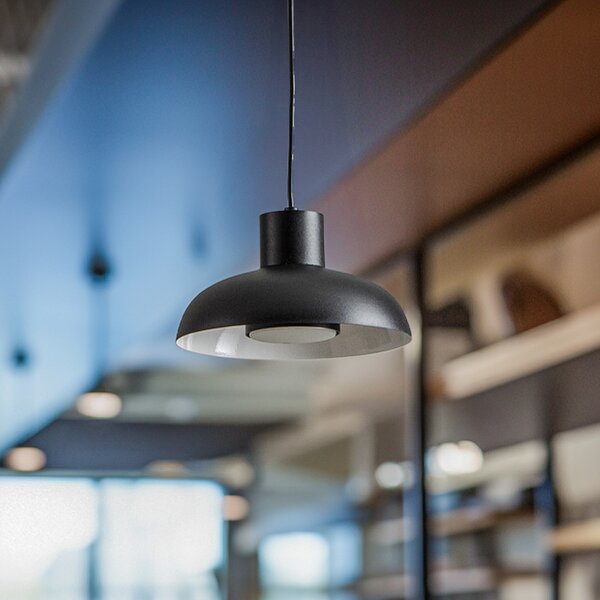 Eko-Light Lampă suspendată Linea, negru, 1 bec, reglabil, Negru, Camera de zi / sufragerie, Metal