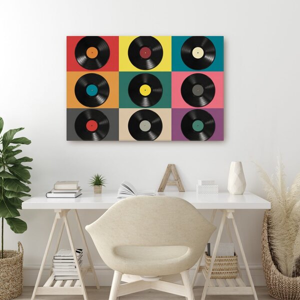 Tablou discuri de vinil retro