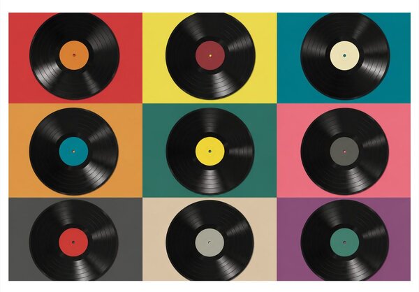 Tablou discuri de vinil retro