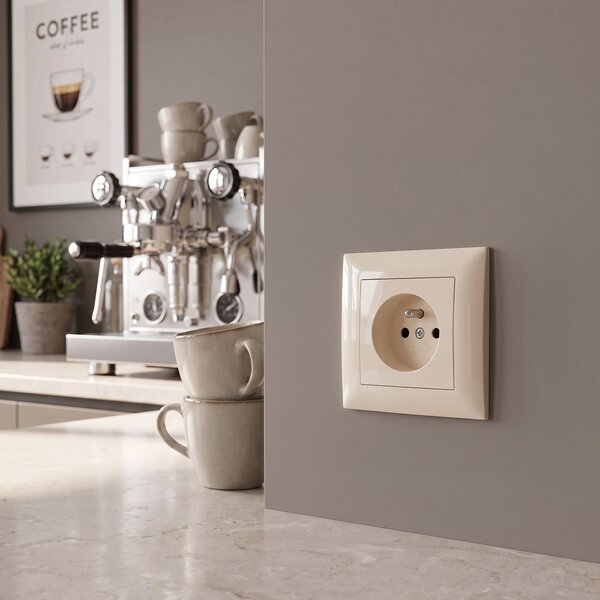 Priză simplă cu împământare OSTE JNH001-G Beige