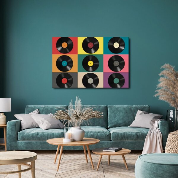 Tablou discuri de vinil retro