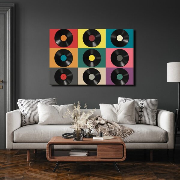 Tablou discuri de vinil retro