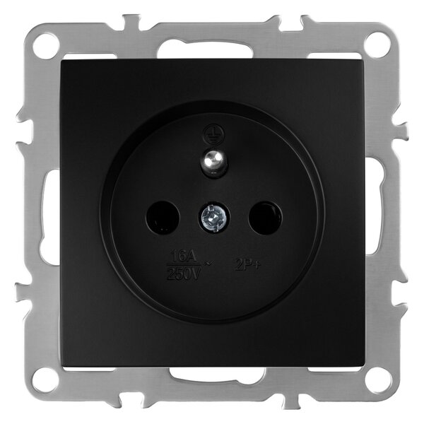 Priză simplă cu împământare OSTE JNH001-G Black