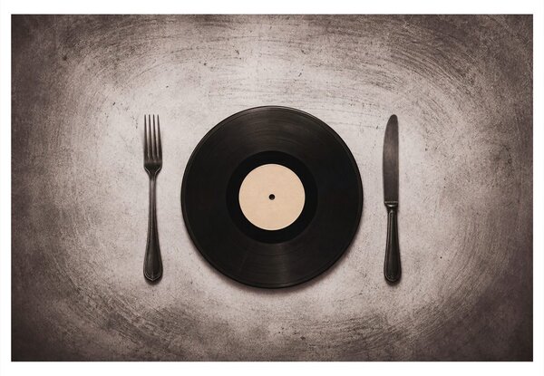 Tablou vinil între tacâmuri