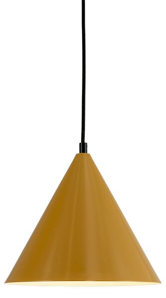 Dyberg Larsen Lampă suspendată Ron, galben curry lucios, reglabil, Galben, Camera de zi / sufragerie, Metal, Scandinavă