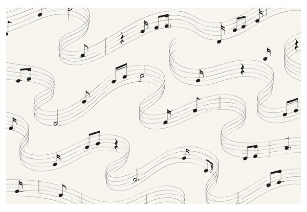 Tablou note muzicale pe valuri