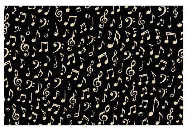 Tablou note muzicale pe fundal negru