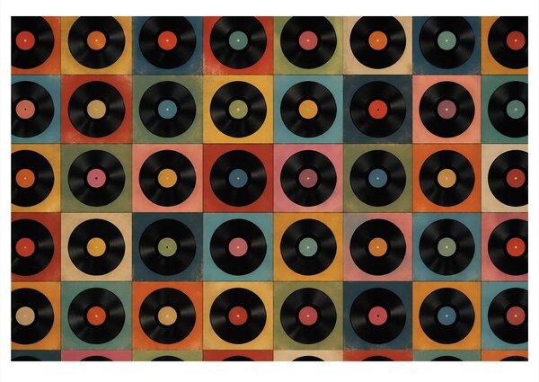 Tablou discuri de vinil retro