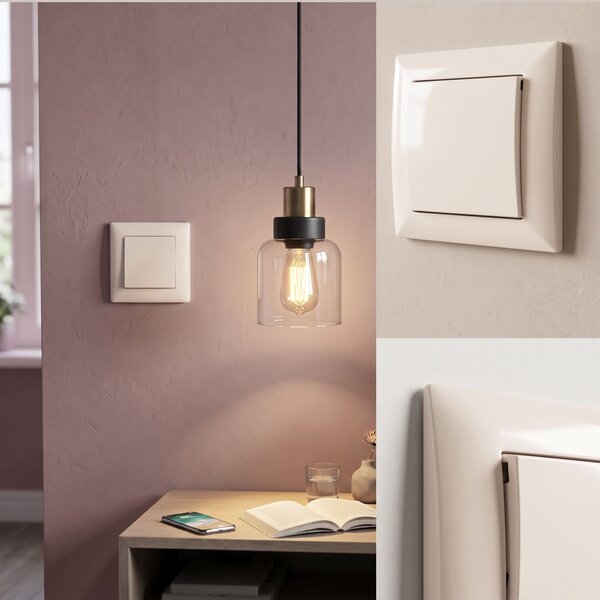 Întrerupător Simplu cu Ramă OSTE JNH006-W BEIGE