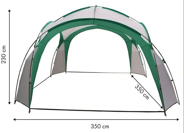 Cort pavilion pentru picnic în grădină 3,5 x 3,5 m verde