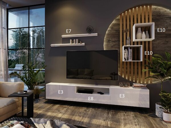Mobilier living Berny 30 (Negru + Negru lucios). 1087149