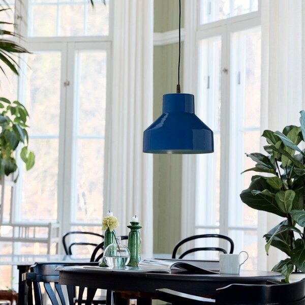 PR Home Solo lampă suspendată Ø 26 cm albastru, reglabil, Albastru, Camera de zi / sufragerie, Metal, Modern