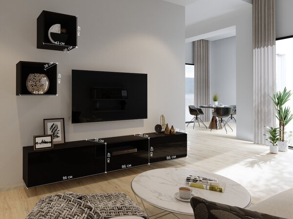 Mobilier living Berny 32 (alb + Alb lucios). 1087152