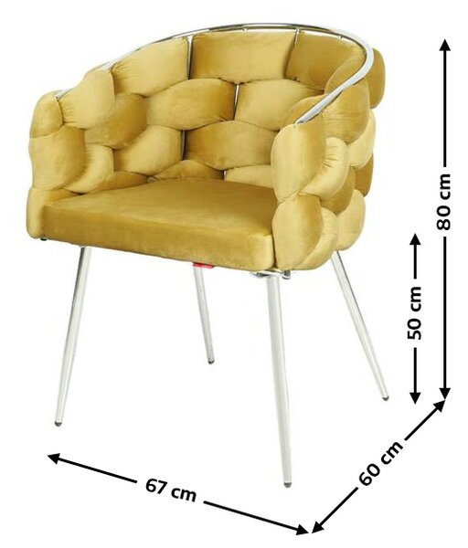 Scaun Living Tapitat KJC14 Mustar