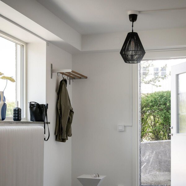 PR Home Rio lampă suspendată Ø 28 cm, negru, reglabil, Negru, Camera de zi / sufragerie, Plastic, Scandinavă