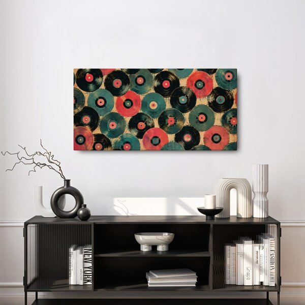Tablou discuri de gramofon colorate