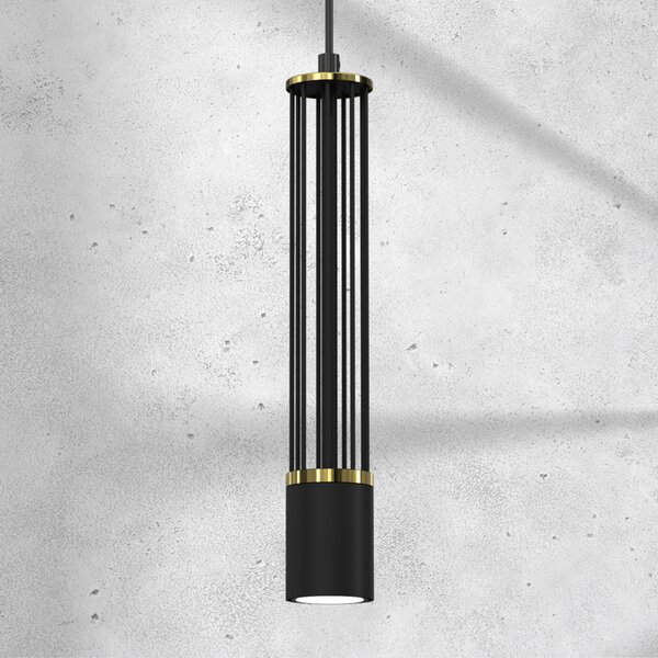 Eko-Light Lampă suspendată Estilo, negru, 1 bec, reglabil, Negru, Camera de zi / sufragerie, Metal, Modern