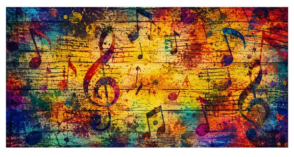 Tablou abstracție muzicală colorată