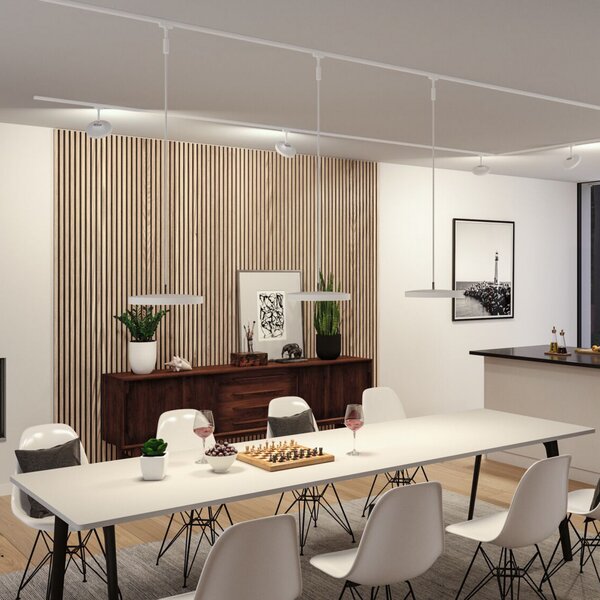 Paulmann URail Hildor suspendată LED alb 4.000K, reglabil, Alb, Studiu / Birou, Metal, Modern
