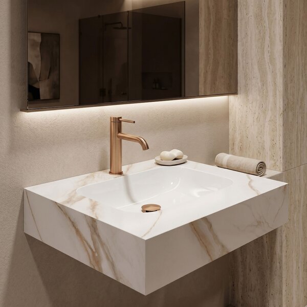 Lavoar suspendat REA Aresa Grey Gold 60