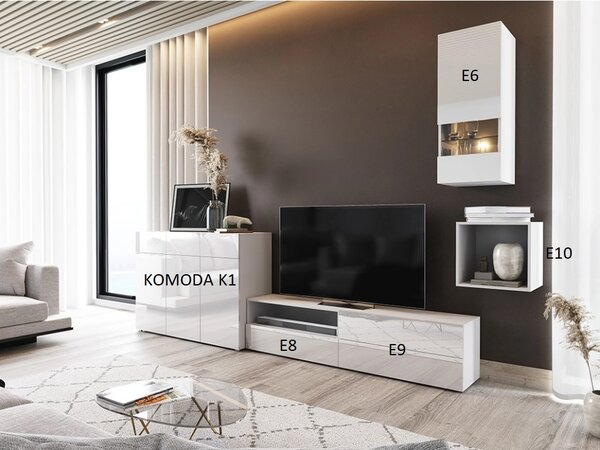Mobilier living Berny 51 (alb + Alb lucios). 1087164