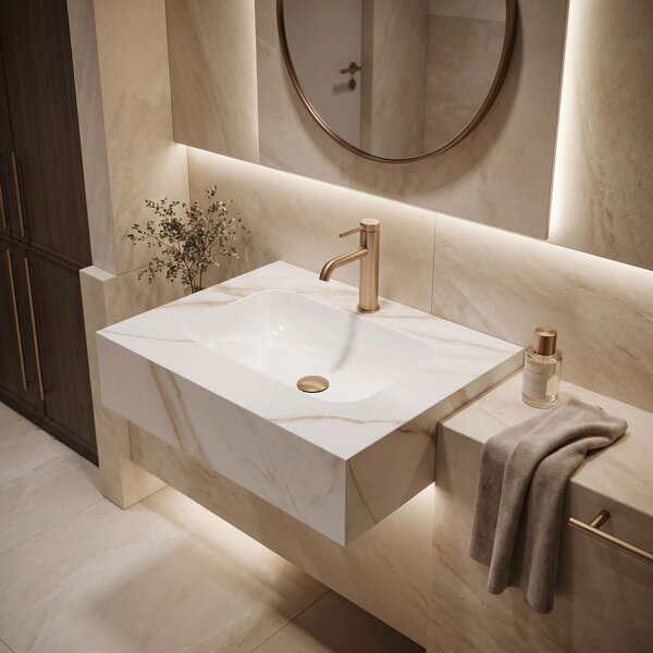 Lavoar suspendat REA Aresa Grey Gold 60