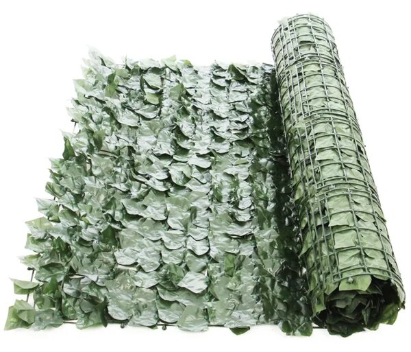 Gard artificial verde cu frunze, 100 x 300 cm