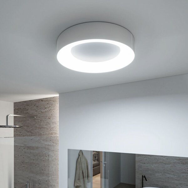 Paulmann HomeSpa Casca plafonieră LED Ø40cm, alb/aluminiu, IP44, reglabil, Metalic, Baie, Metal, Modern