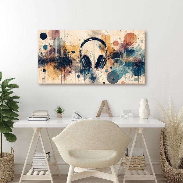Tablou căști și sunet abstract