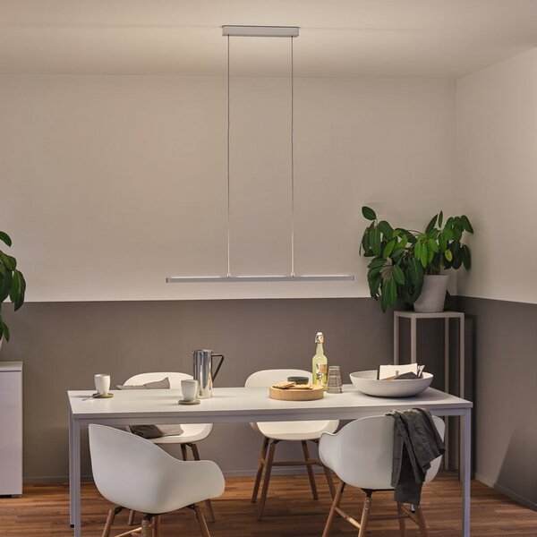 Paulmann Lento LED suspendat ZigBee CCT dim crom, reglabil, Gri, Camera de zi / sufragerie, Metal, Modern