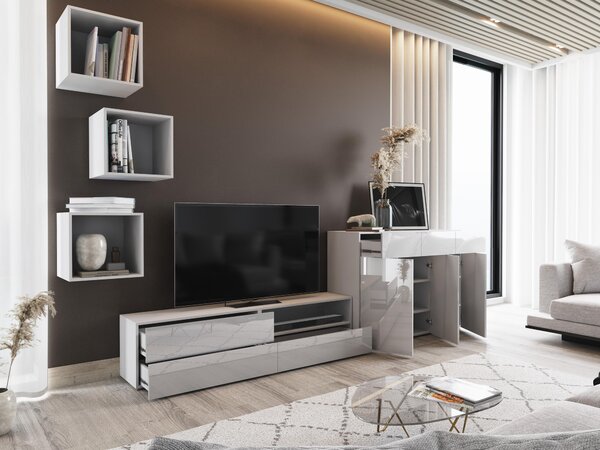 Mobilier living Berny 55 (alb + Alb lucios). 1087172