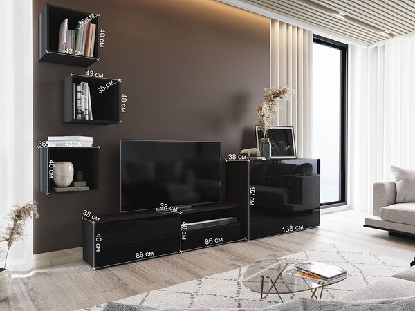 Mobilier living Berny 55 (alb + Alb lucios). 1087172